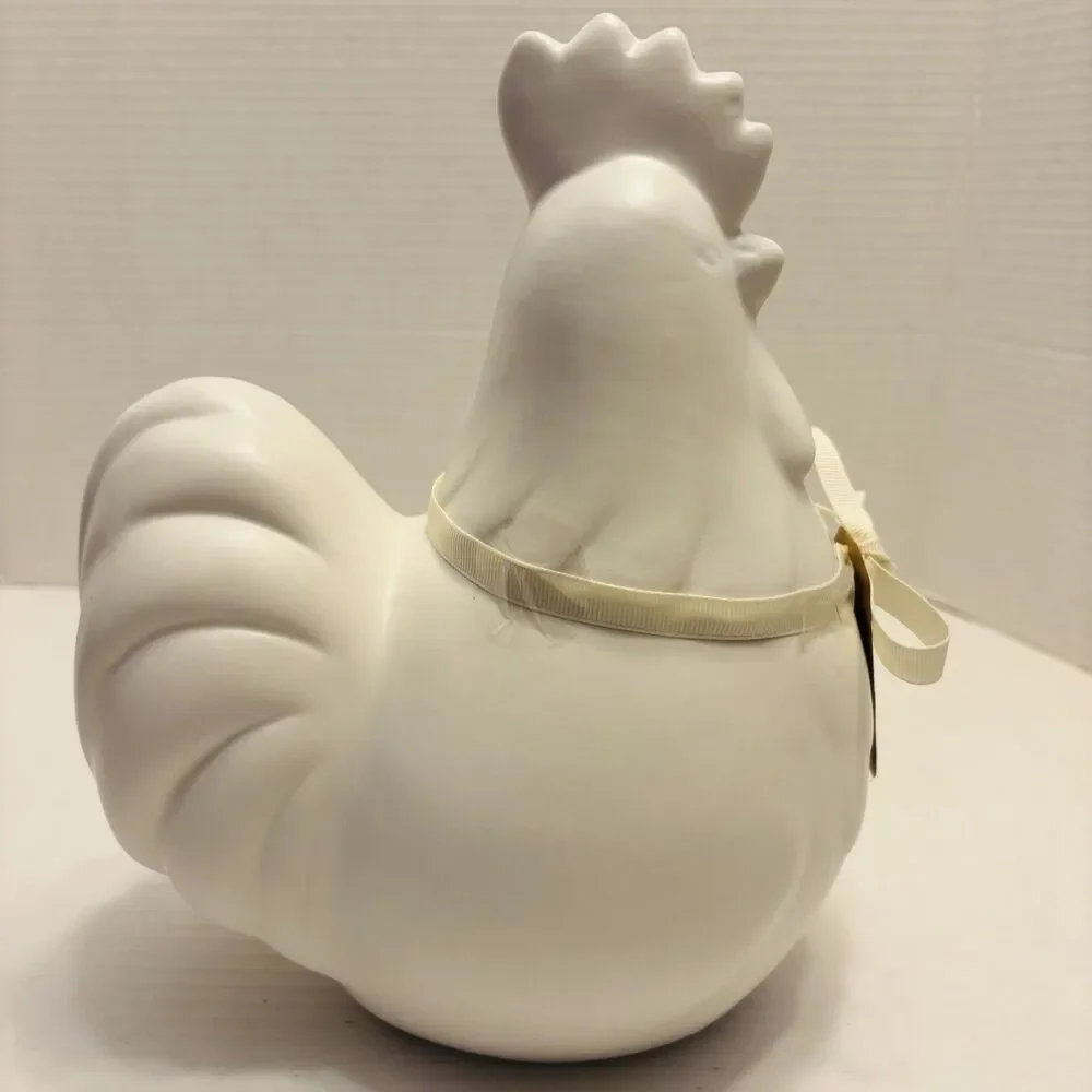 Rae Dunn Artisan Canister Cookie Jar Farm House Life Chicken Rooster White NWT